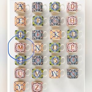 Anthropologie Mezze Monogram M Mug NWOT